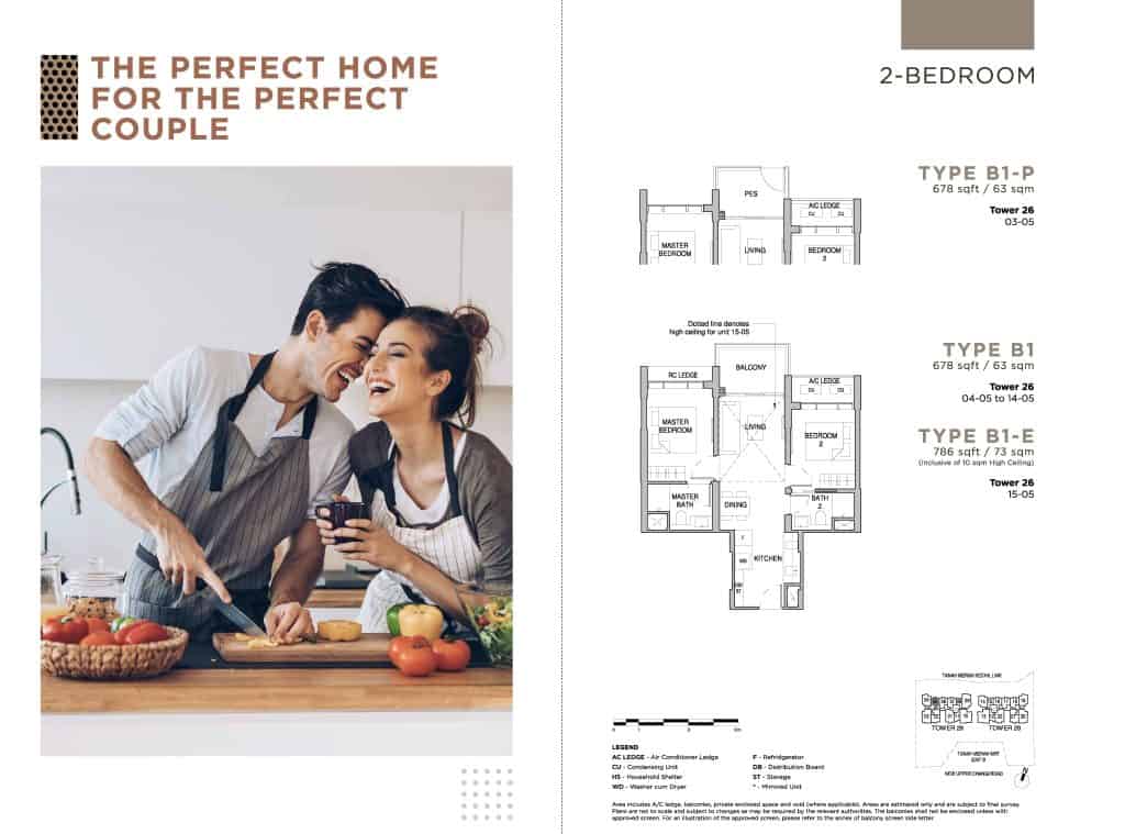 Sceneca Residence Floor Plan 2 Bedroom