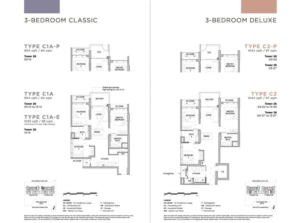 Sceneca Residence Floor Plan 3 Bedroom Deluxe