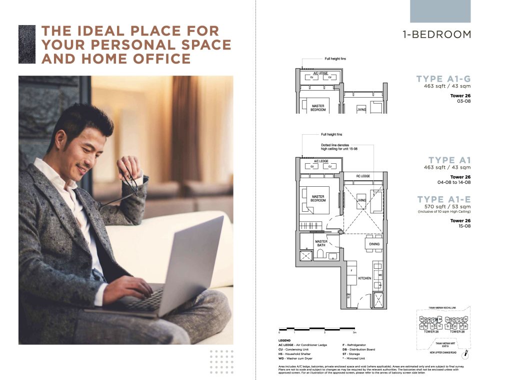 Sceneca Residence Floor Plan 1 Bedroom